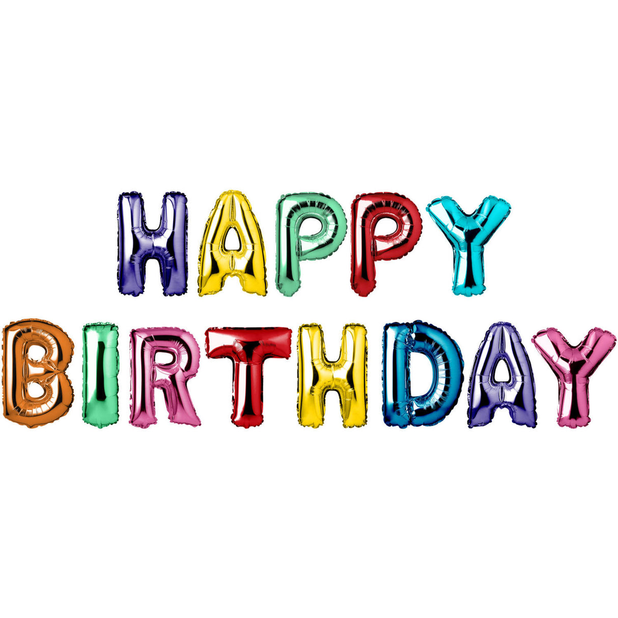 Folieballonger 'Happy Birthday' Flerfärgade 13 st. (Röd, 36 cm)