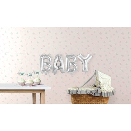 Folieballonger Bokstäver "BABY" (silver)