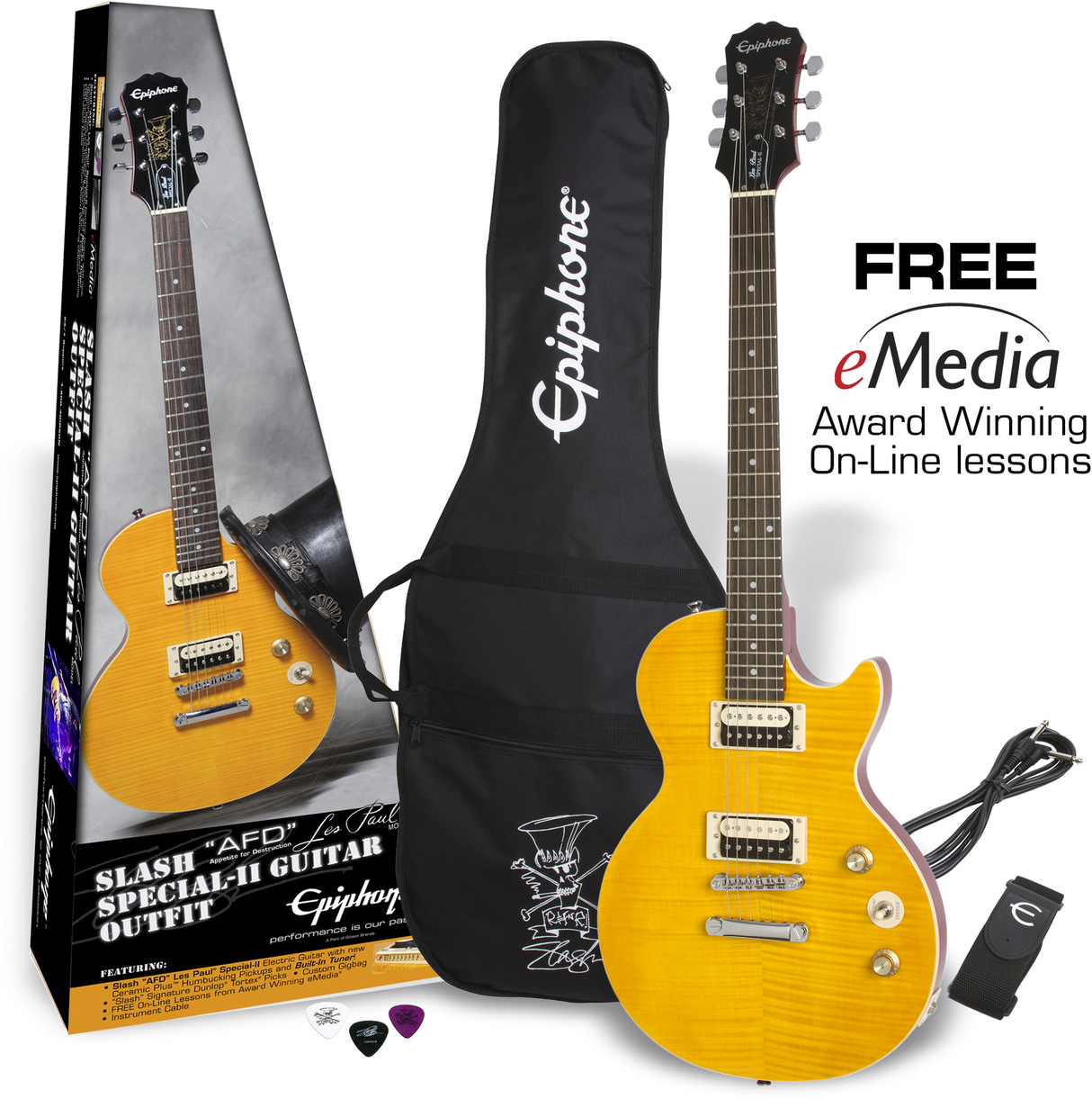 Epiphone Slash AFD LP Special-II elgitarrpaket (Appetite Amber)
