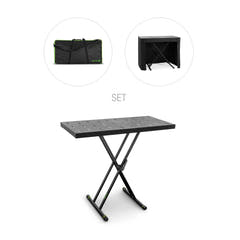 Gravity KSX 2 RD SÆT 1 - X-formad keyboardstativ med dubbelstöd och stödbräda, set 1