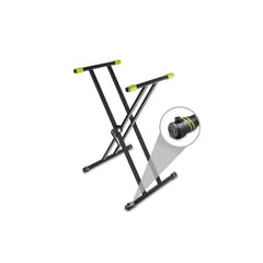 Gravity KSX 2 RD SÆT 1 - X-formad keyboardstativ med dubbelstöd och stödbräda, set 1