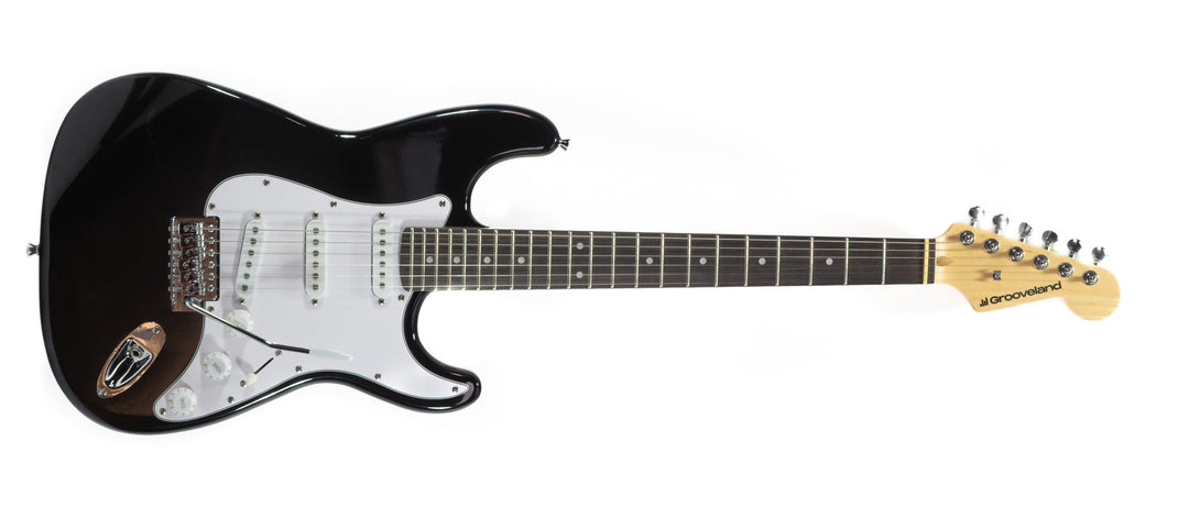 Grooveland ST El-gitarr (Svart)
