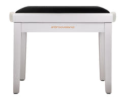 Grooveland KB200 Pianobänk (Matt Vit, Svart Sits)