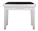 Grooveland KB200 Pianobänk (Matt Vit, Svart Sits)