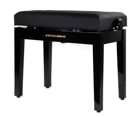 Grooveland KB400 Hydraulisk pianobänk (Svart Högglans)