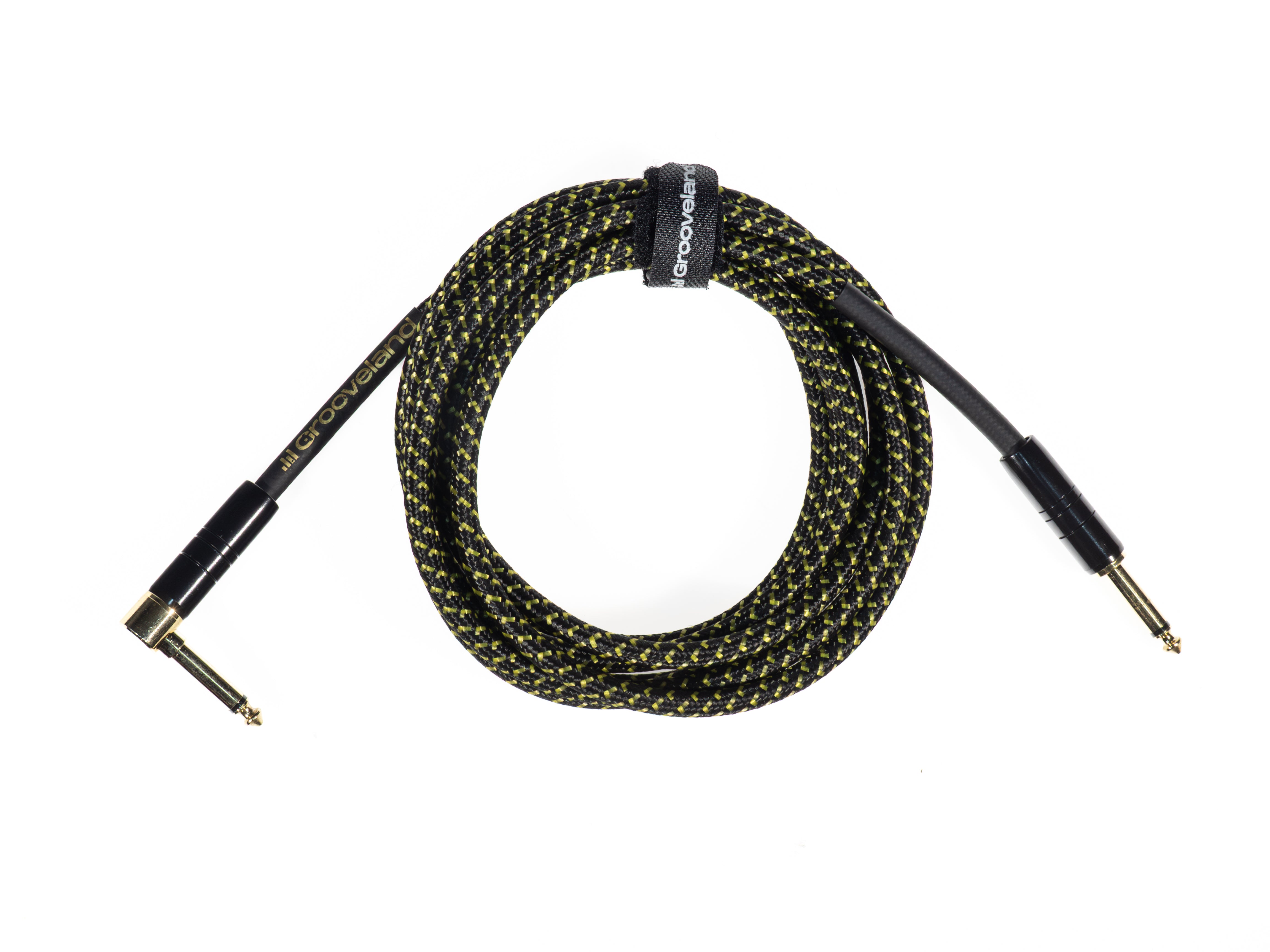 Grooveland Tweed Vinkel Gitarrkabel (3m - Svart)