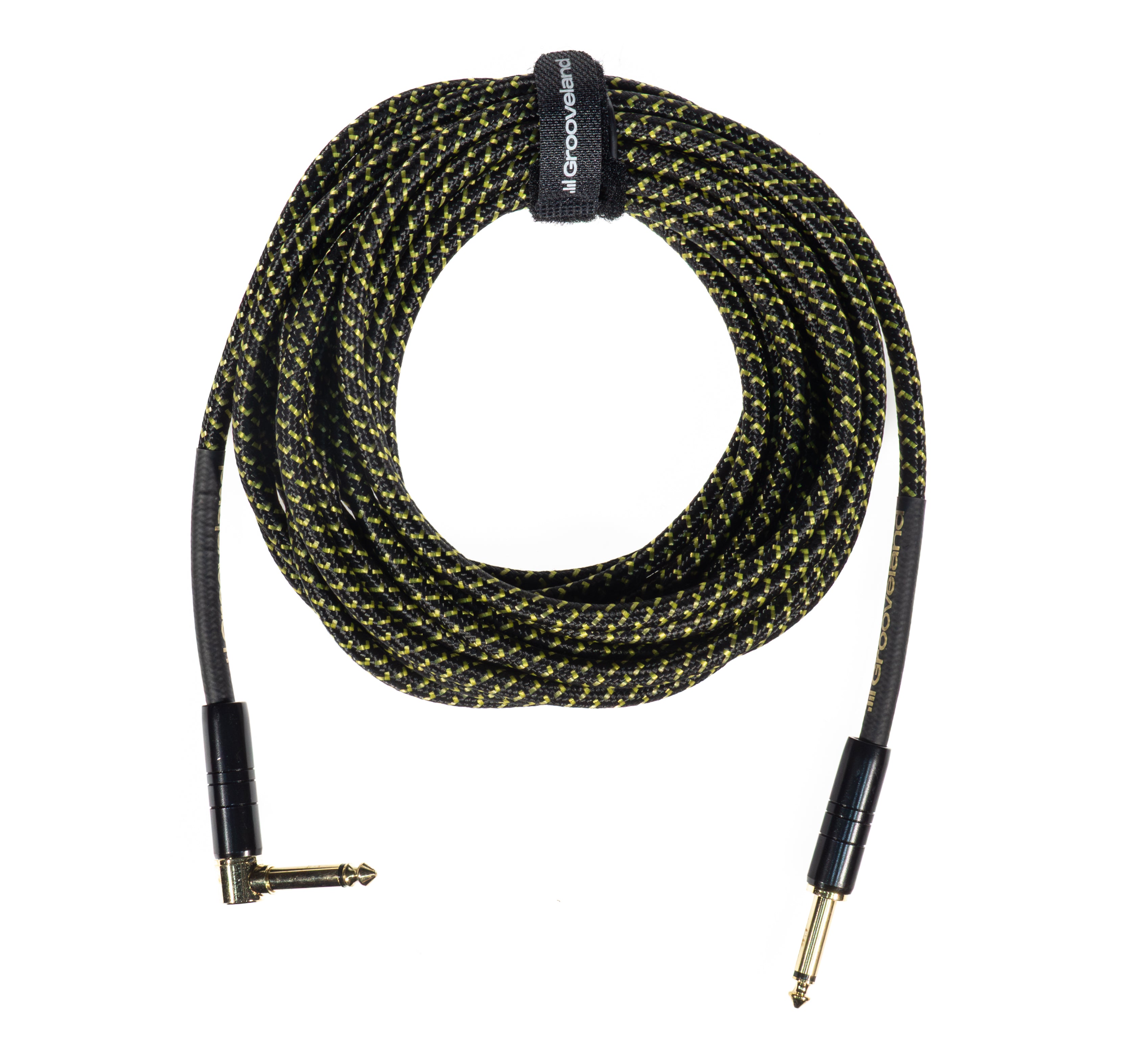 Grooveland Tweed Vinkel Gitarrkabel (6m - Svart)