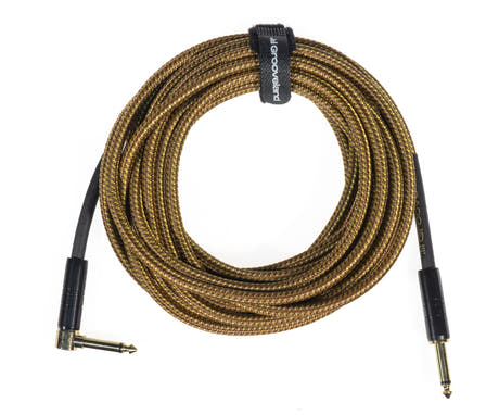 Grooveland Tweed Vinkel Gitarrkabel (6m - Brun)
