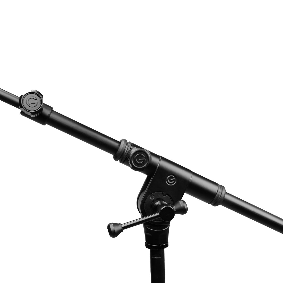 Gravity TMS 4232 B - kort mikrofonstativ i Touring Series med hopfällbar trefotsfot och 2-punkts justerbar teleskopbom, svart