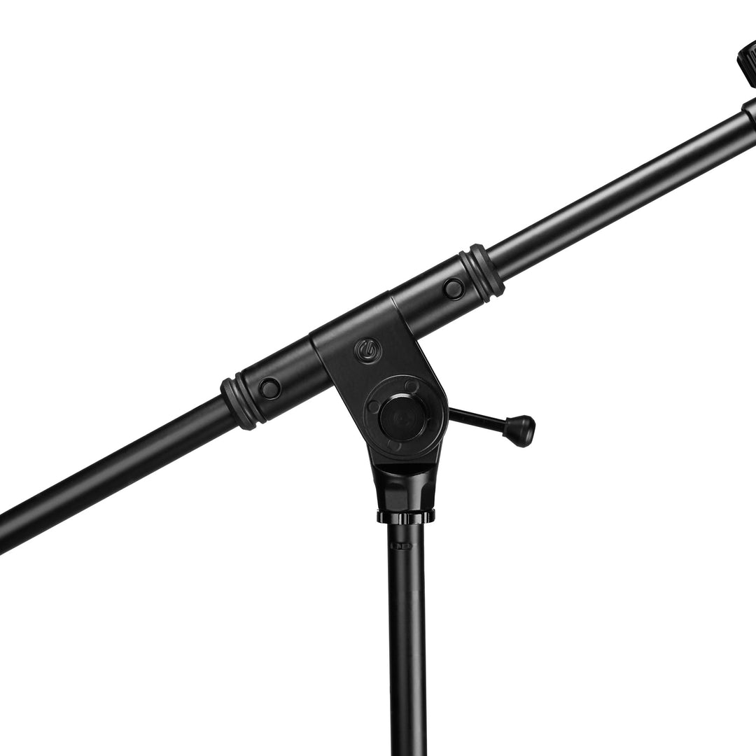 Gravity TMS 4232 B - kort mikrofonstativ i Touring Series med hopfällbar trefotsfot och 2-punkts justerbar teleskopbom, svart