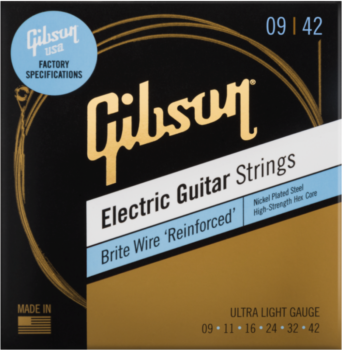Gibson Brite Wire 'Reinforced' Guitar Strings (Ultra-Light)