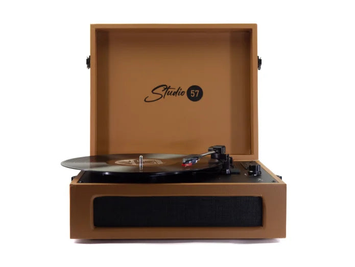 Studio 57 Groovy skivspelare med LP-ställ (Earth)