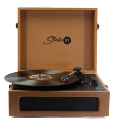 Studio 57 Groovy skivspelare med LP-ställ (Earth)