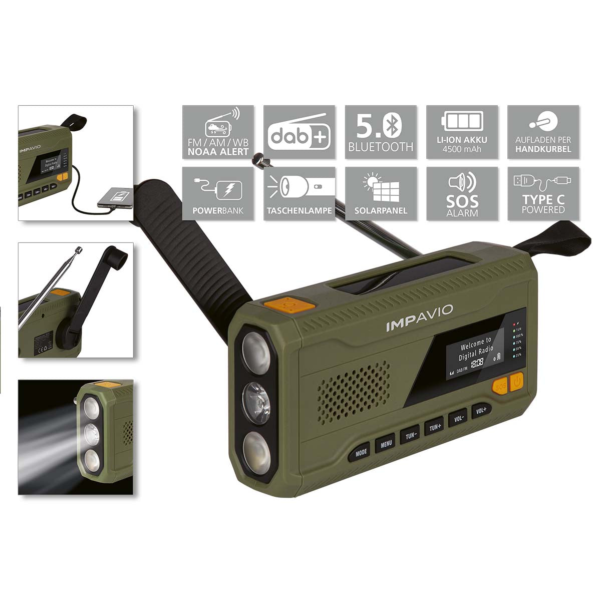 DAB1 Robust utomhusradio med DAB+/FM