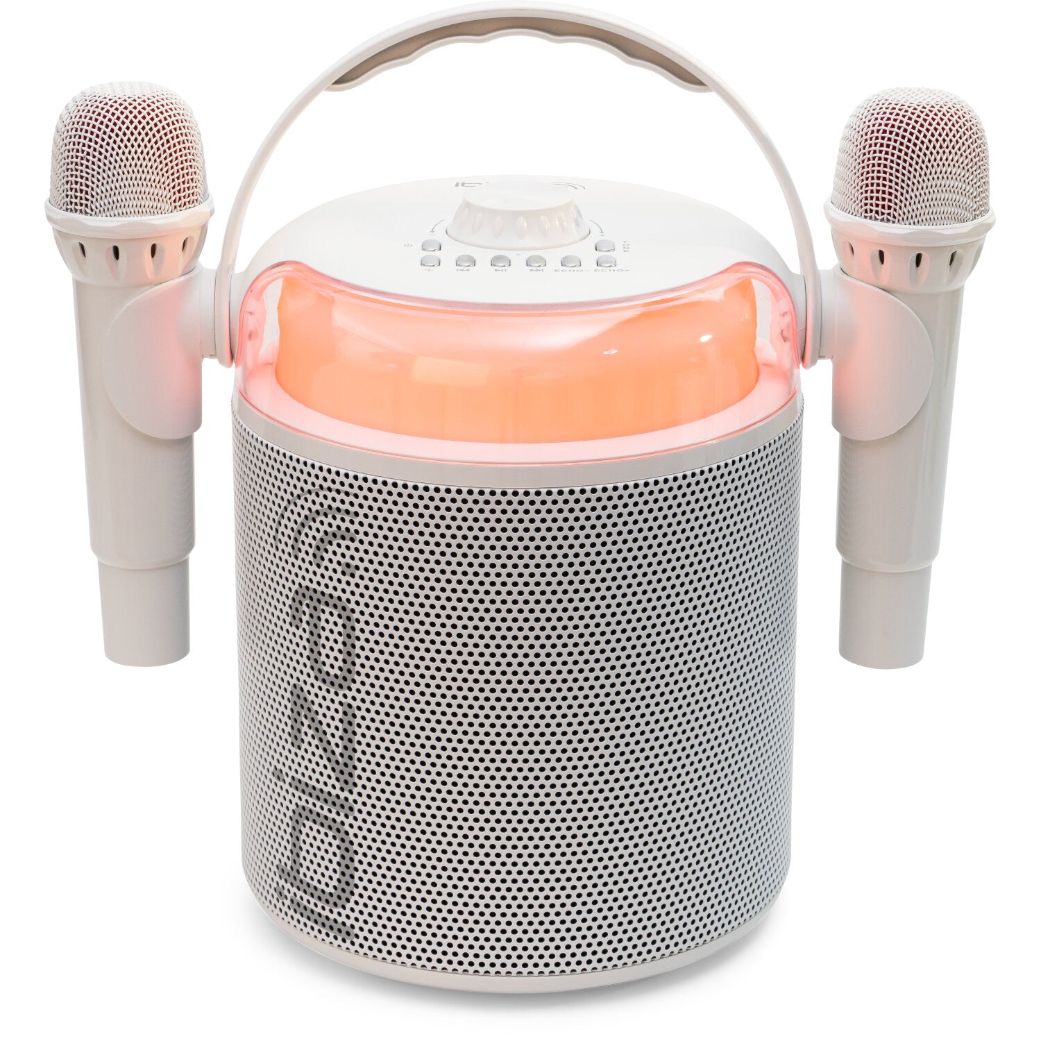 Ibiza karaokesystem med Bluetooth och 2 mikrofoner (vit)