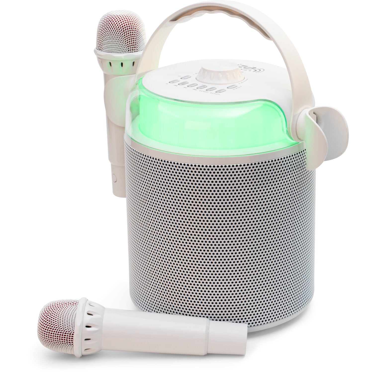 Ibiza karaokesystem med Bluetooth och 2 mikrofoner (vit)