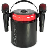 Ibiza karaokesystem med Bluetooth och 2 mikrofoner (svart)
