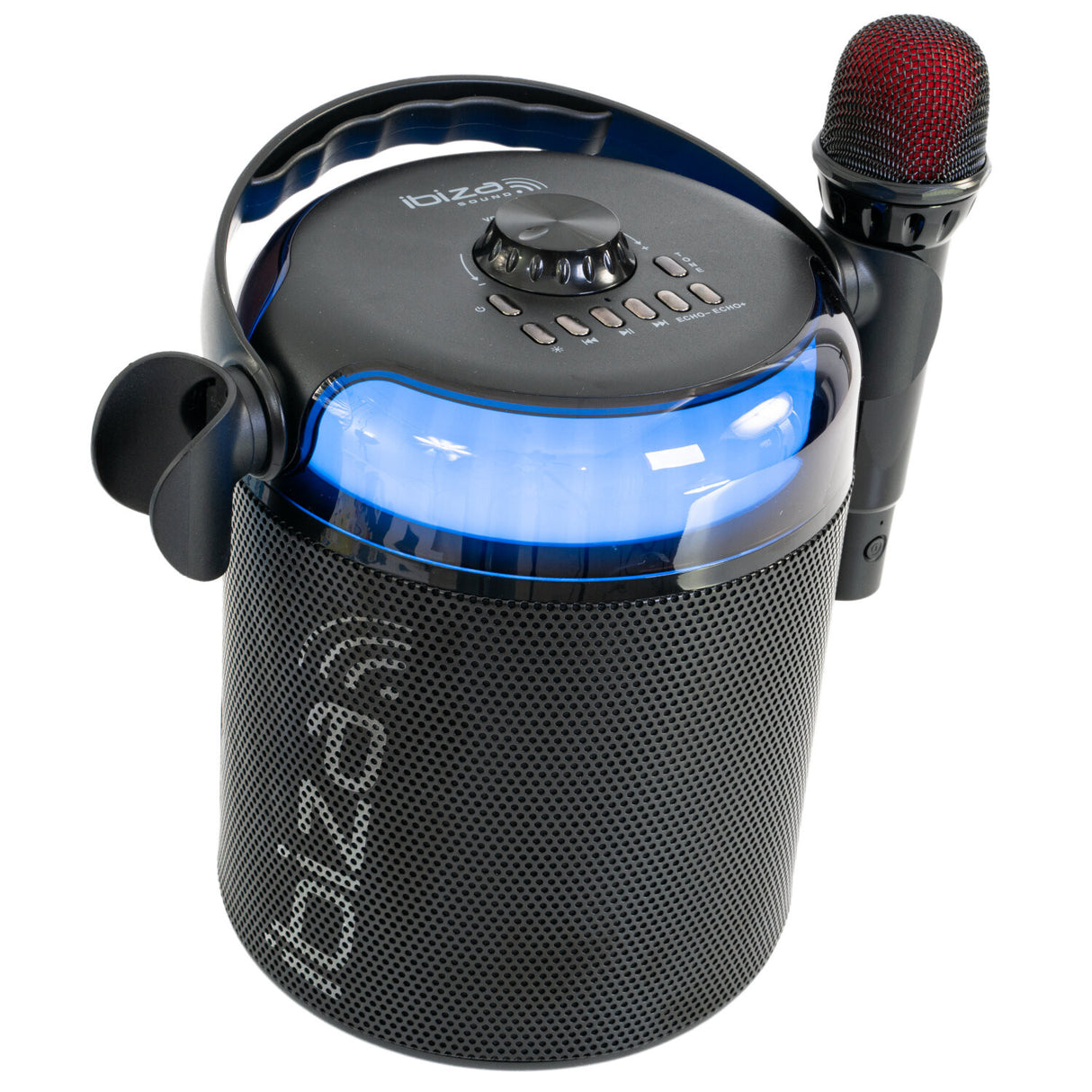 Ibiza karaokesystem med Bluetooth och 2 mikrofoner (svart)