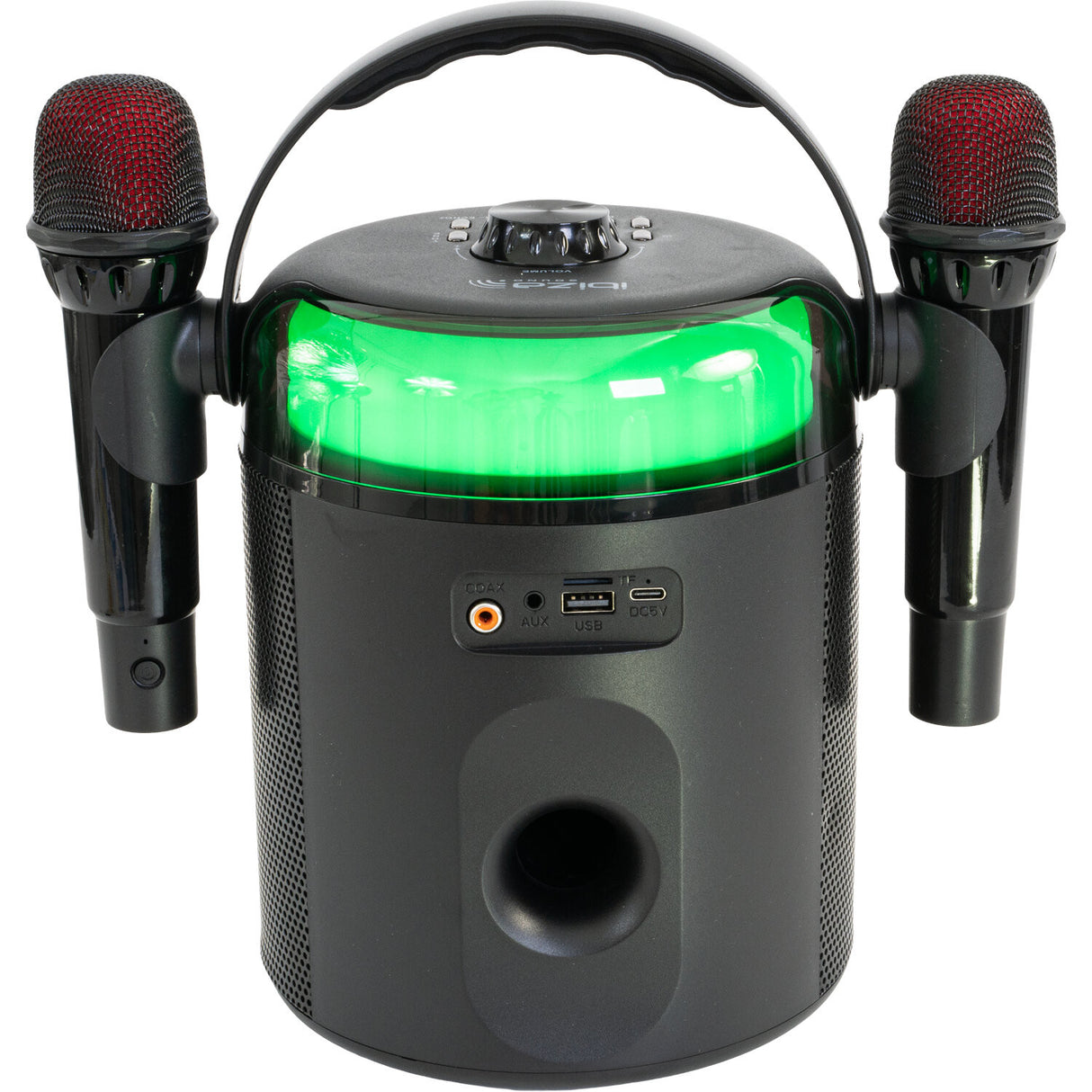Ibiza karaokesystem med Bluetooth och 2 mikrofoner (svart)