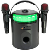 Ibiza karaokesystem med Bluetooth och 2 mikrofoner (svart)