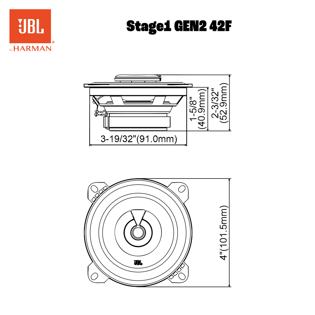JBL Stage1 Gen2 42F 4" koaxiala bilhögtalare