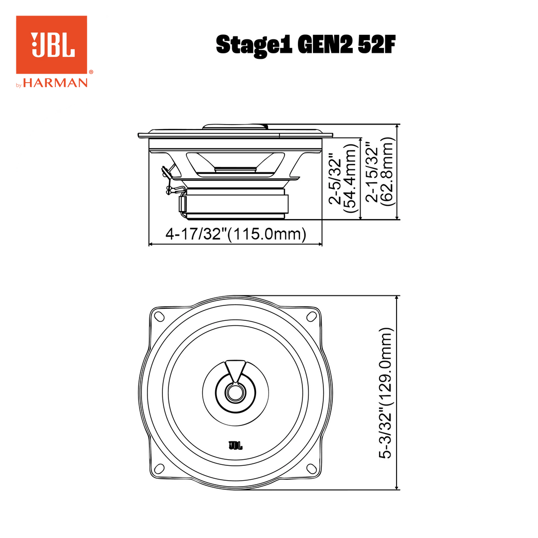 JBL Stage1 Gen2 52F 5,25" koaxiala bilhögtalare