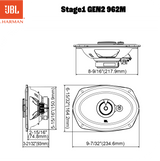 JBL Stage1 Gen2 962M 6x9" 3-vägs bilhögtalare