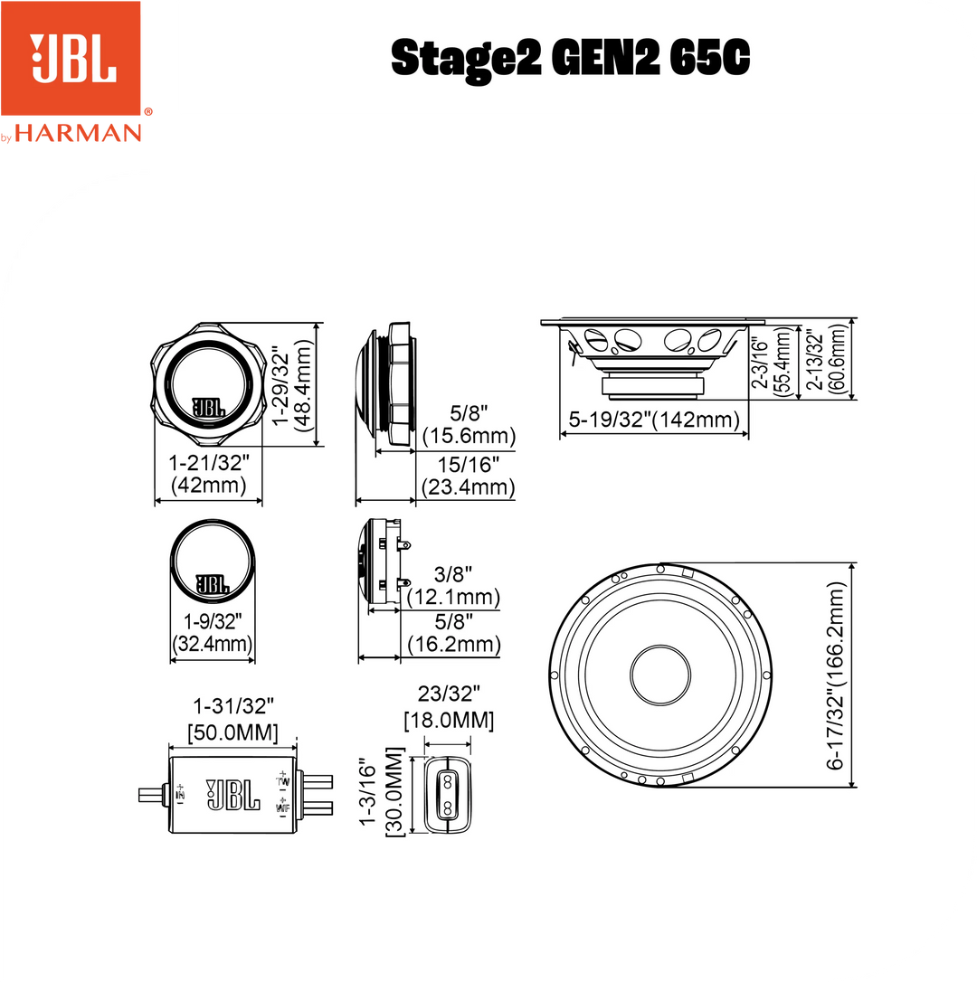 JBL Stage2 Gen2 65C 6,5" komponentset