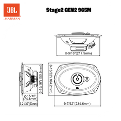 JBL Stage2 Gen2 965M 6x9" 3-vägs bilhögtalare