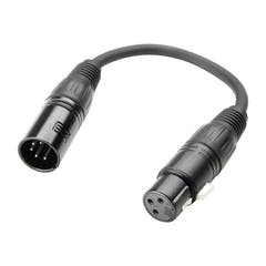 Adapter Kabel DMX XLR Han 5 Pol til XLR Hun 3 Pol