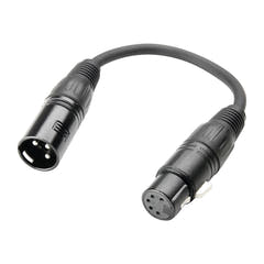 Adapterkabel DMX XLR hane 3-polig till XLR hona 5-polig