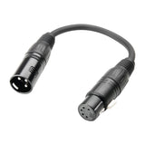 Adapterkabel DMX XLR hane 3-polig till XLR hona 5-polig