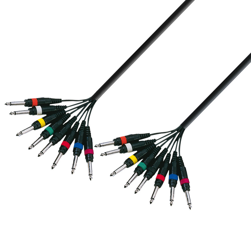 Multikablar 8 x 6.3 mm mono-jack till 8 x 6.3 mm mono-jack (3m)
