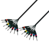 Multikabel 8 x 6,3 mm Jack mono till 8 x 6,3 mm Jack mono