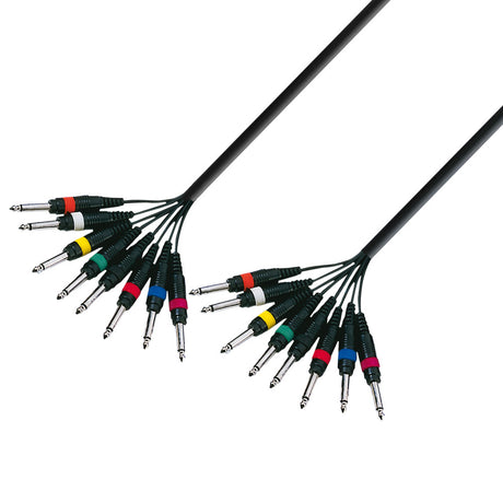 Multikabel 8 x 6,3 mm Jack mono till 8 x 6,3 mm Jack mono