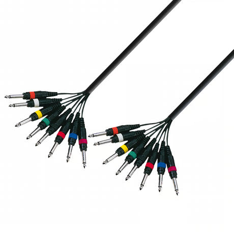 Multikablar 8 x 6.3 mm jack mono till 8 x 6.3 mm jack mono (5m)