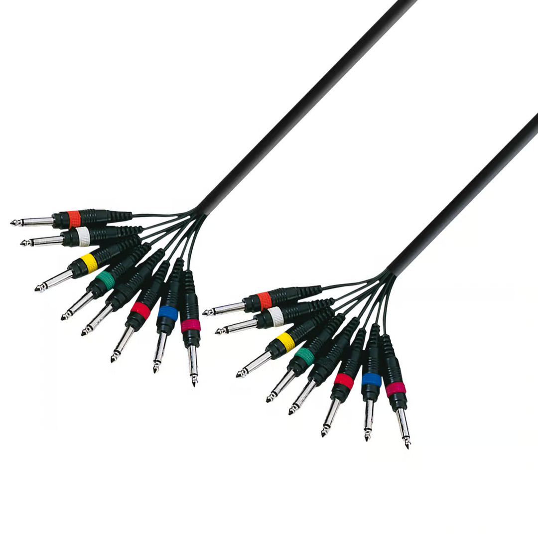 Multikablar 8 x 6.3 mm jack mono till 8 x 6.3 mm jack mono (5m)