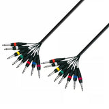 Multikablar 8 x 6.3 mm jack mono till 8 x 6.3 mm jack mono (5m)
