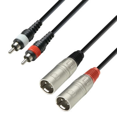 XLR hane till Phono stereokabel (3m)