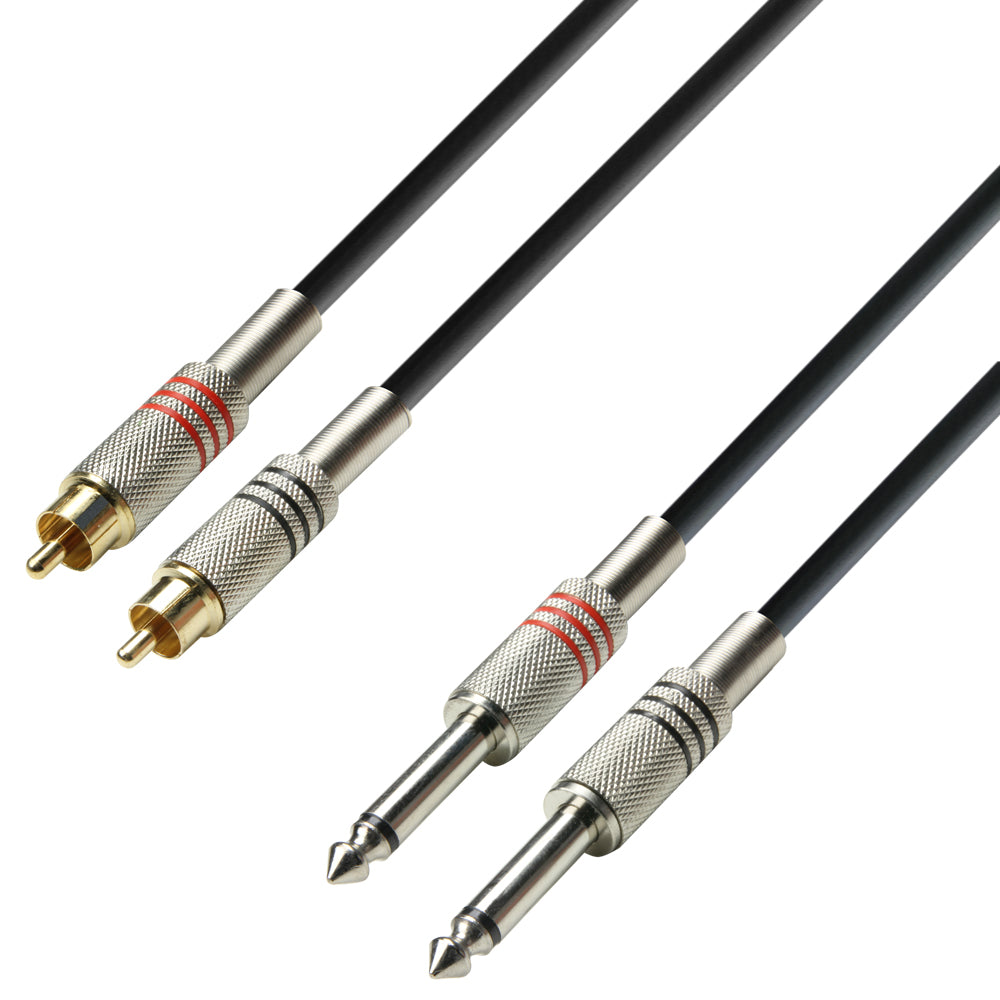 Phono till 6,3 mm jackadapterkabel