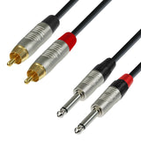 Adapterkabel 2x RCA Phono till 2x Jack (6m)