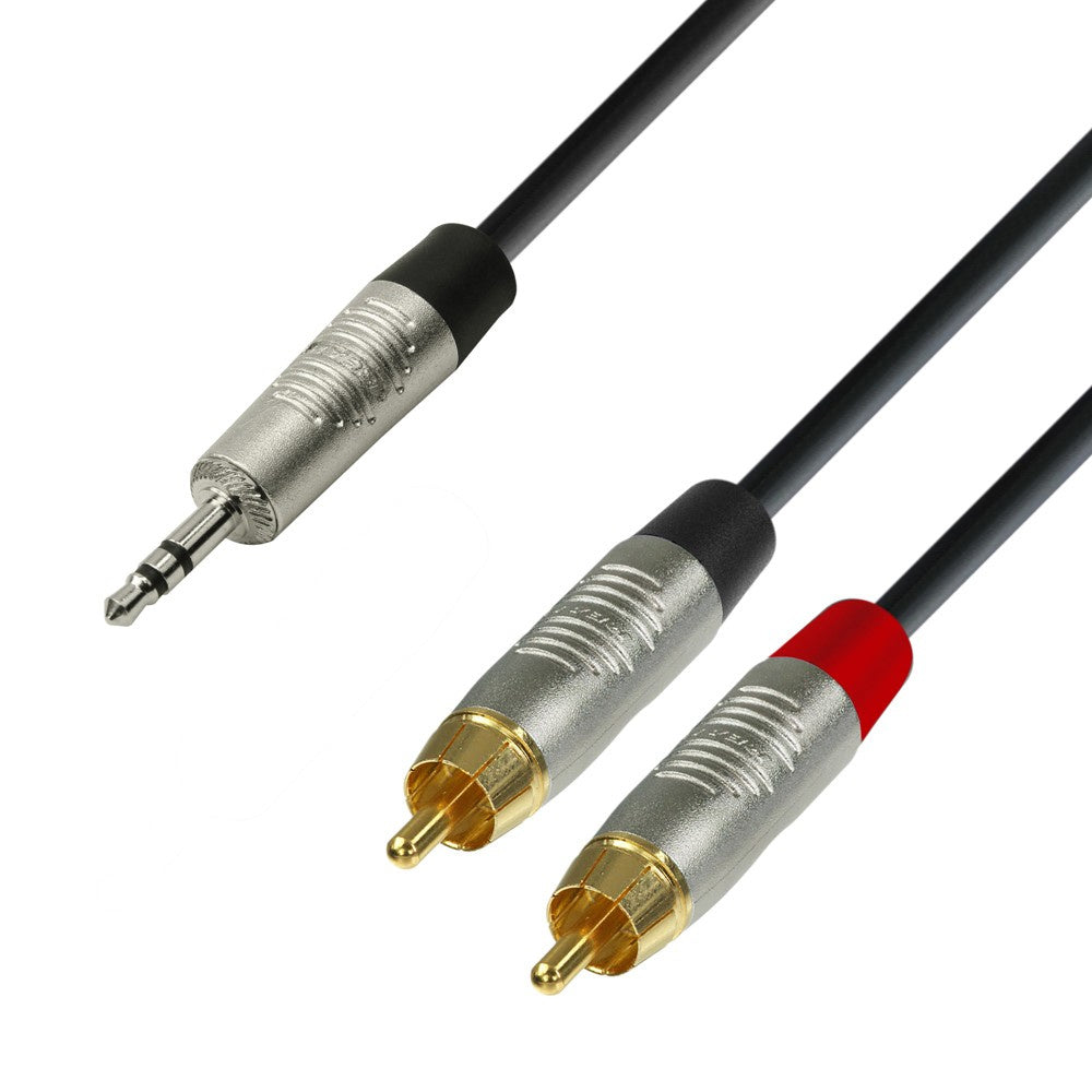 Adapterkabel Minijack för 2 x RCA Phono (3m)