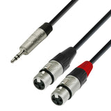 Adapterkabel 3,5 mm MiniJack stereo för 2 x XLR female (1,8m)