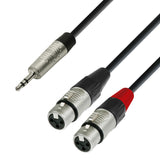 Adapterkabel 3,5 mm MiniJack stereo för 2 x XLR female (3m)