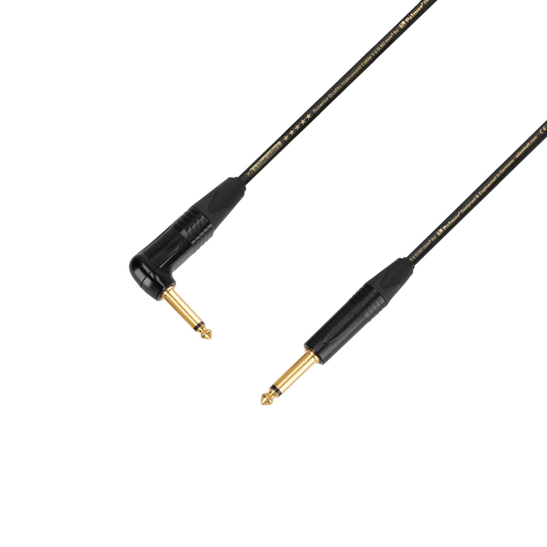 Adam Hall Cables 5 STAR IPR 0300 PALMER® KABEL - Instrumentkabel | Palmer® & Neutrik® vinklade jackkontakter x jackkontakter TS | 3 m