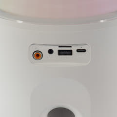 PartyZone Karaoke Set med 2 Mikrofoner (Vit) & LED PAR-ASTRO 2-i-1 Diskoljus