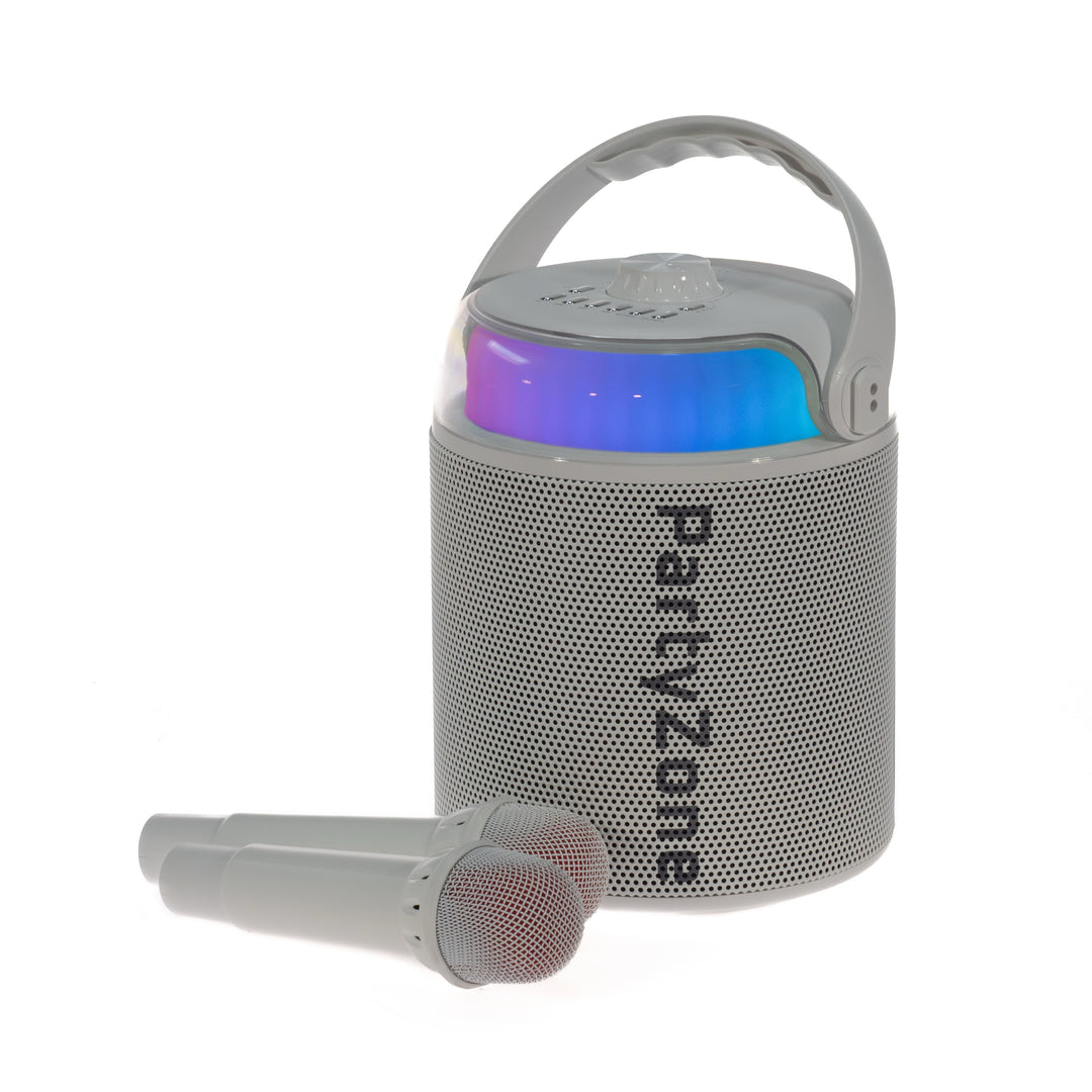 PartyZone Karaoke Set med 2 Mikrofoner (Vit)