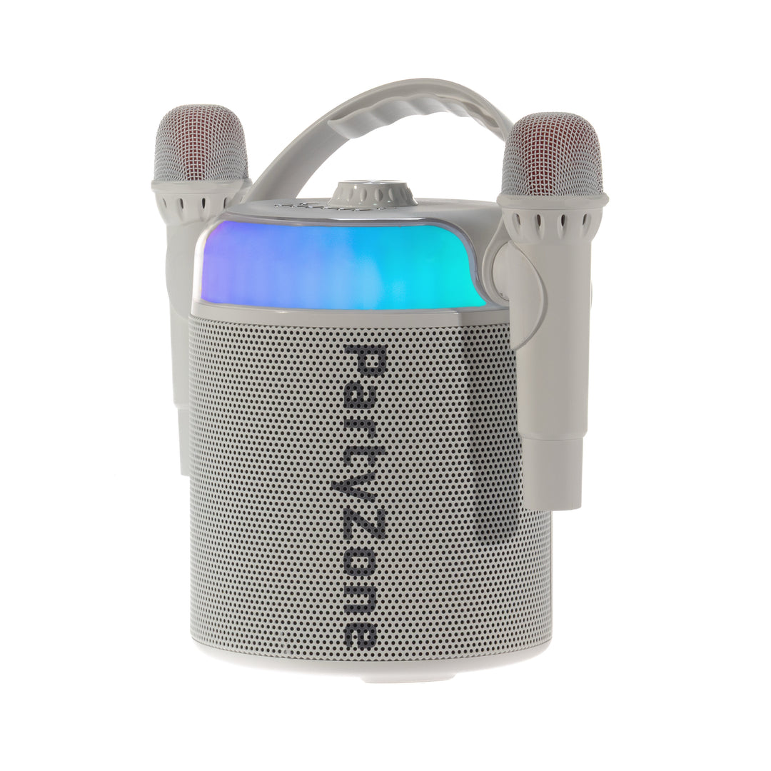 PartyZone Karaoke Set med 2 Mikrofoner (Vit)