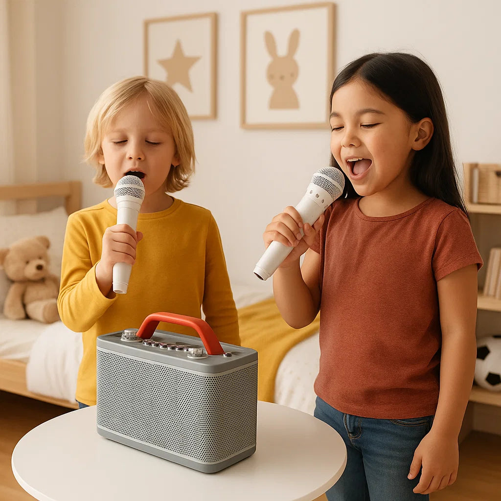 Bluetooth-högtalare med 2 mikrofoner (Vit)