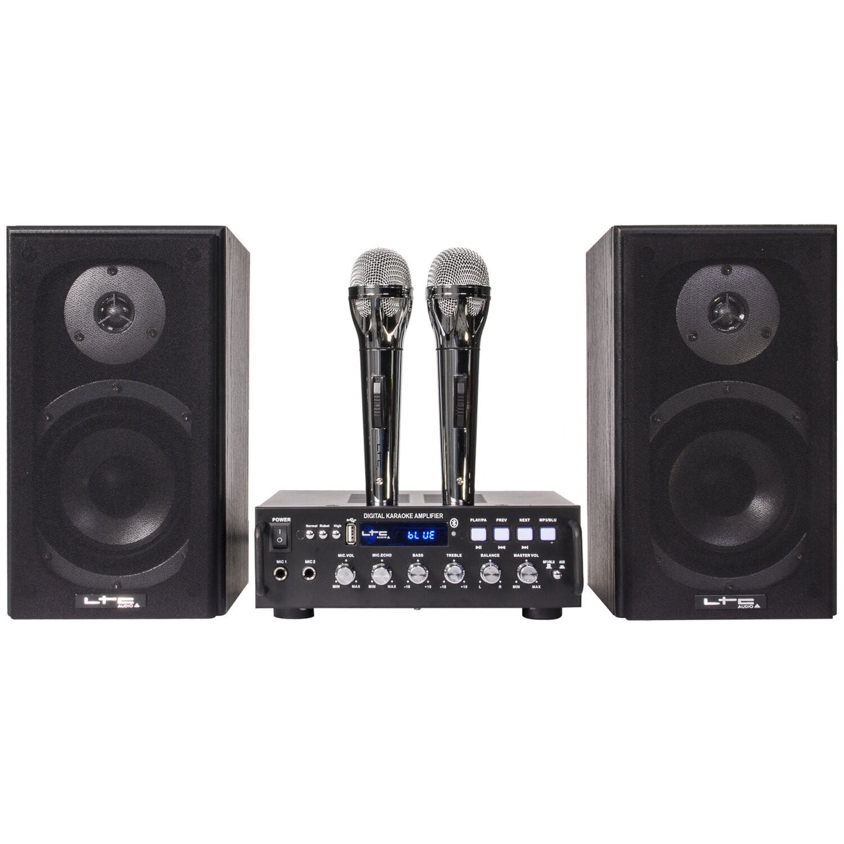 Karaokesystem med Bluetooth och Echo (2x 75W)